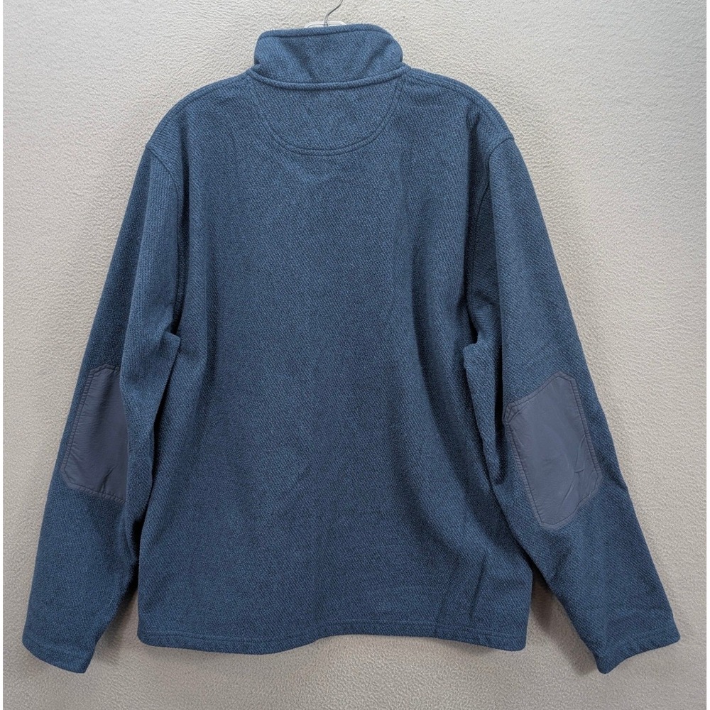 LL Bean Fleece Pullover Snap Front Mock Neck Men's Size L Navy Blue Outdoor Gorp - Picture 4 of 9